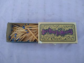Vintage Box Of Ohio Blue Tip Matches Wood Strike Anywhere 1950 
