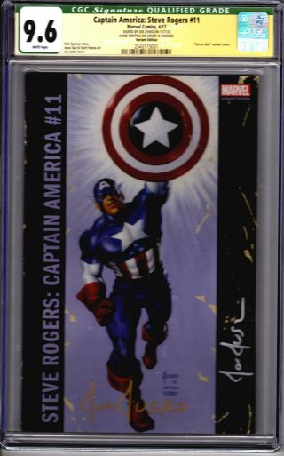 Captain America: Steve Rogers 11 Jusko Variant Cgc Ss 9.  6 Signed By Jusko