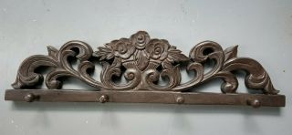 Unique Carved Wood Teak Wall Decoration With Peg Rack,  Thailand