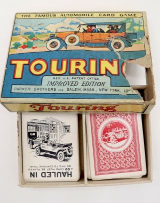 Vintage Parker Bros.  Card Game " Touring - The Famous Automobile Card Game " C1926