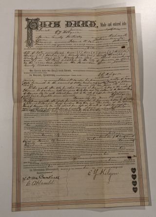 1888 Deed Of Trust State Of Missouri Kentucky Document Historical Item