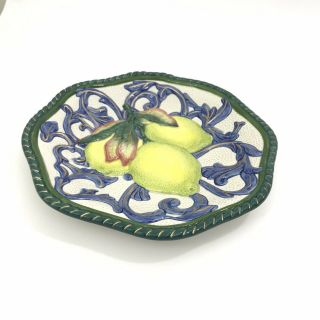 FITZ AND FLOYD Classics Florentine Fruit Decorative Plate Yellow Lemons CERAMIC 2