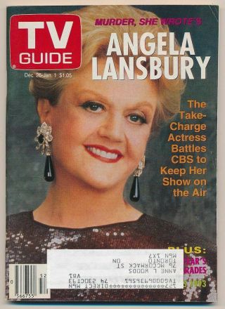 Tv Guide - Angela Lansbury - Robert Scully - Front Page Challenge - Dec 26 - Jan 1 - 1993