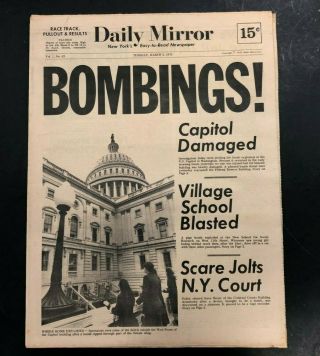 1971 Mar.  2 Ny Daily Mirror Newspaper U.  S.  Capitol/school Bombings Pgs 1 - 32 M