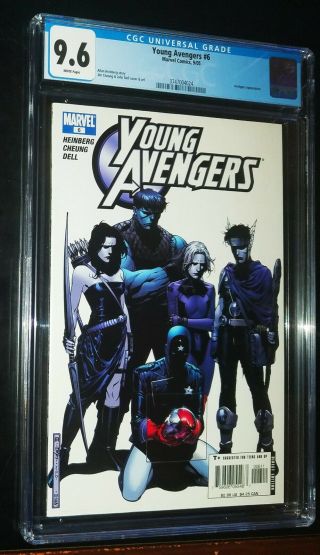 Young Avengers 6 2005 Marvel Comics Cgc 9.  6 Nm,  White Pages