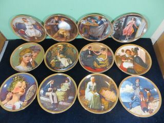 Complete Set Of 12 Norman Rockwell " Rediscovered Women Series Collectible Plates