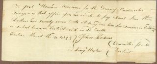 Town Of Canton,  Me,  Manuscript Pay Order For Building Schoolhouse,  1823