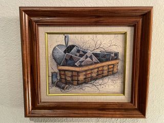Framed Canvas Lithograh By Pat Richter " Patterns - Of Fabric And Nature "
