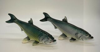 Vintage Japan Game Fish Salt And Pepper Shakers Scales Are Defined 5 - 1/2 "