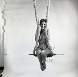 1960s Negative - Sexy Pinup Girl Dixie Hardaker On Swing - Cheesecake T440213