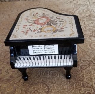 Vintage Grand Piano Jewelry Music Box Japan Plays Edelweiss