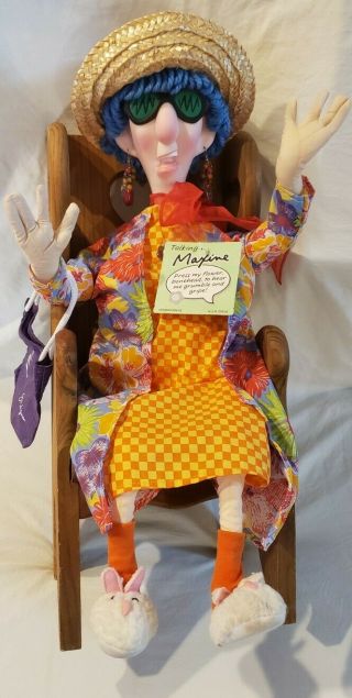 Vintage Hallmark 24 " Poseable Cloth Talking Maxine Doll W/bag Chair Not
