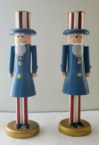 Uncle Sam Patriotic Nutcracker Candle Holder Midwest Cannon Falls Americana