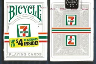 1 Deck Bicycle 7 - Eleven $4 Coupon Playing Cards Usa
