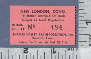 8179 Thames Valley Transportation Norwich,  Ct Bus Ticket C 1930 ? London,  Ct