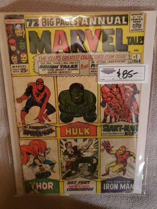 Marvel Tales Annual No.  1 1964 Six Origins Retold Spiderman Iron Man Thor Hulk