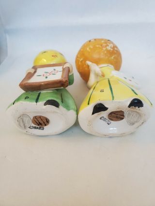 Vintage Anthropomorphic Salt & Pepper Shakers,  Fruits,  Orange Lemon Heads NAPCO 3