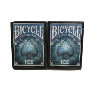 2 Bicycle Ice Playing Cards Standard Poker Glacial Uspcc 2 Decks Black Blue Usa