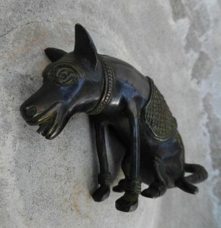 Vintage African Brass Metal Sculpture In The Form Of A Dog