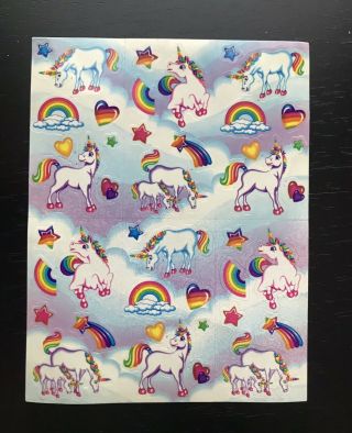 Lisa Frank Sticker Sheet Markie Unicorn S252 Vintage