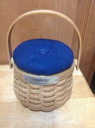 Longaberger 2003 Hostess Appreciation Pin Cushion Basket/indigo