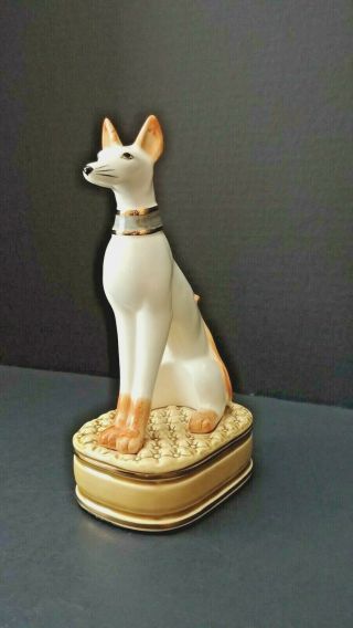 Rare 1970s Andrea By Sadek Greyhound Dog Bookend Figurine Ceramic Art Deco