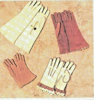 14 - 16 " &18 - 20 " Antique French Fashion Lady Doll Kidskin Glove Variations Pattern