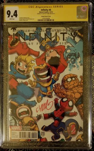 Infinity 4 Cgc Ss 9.  4 Signed Skottie Young Marvel X - Men Fantastic Four Avengers