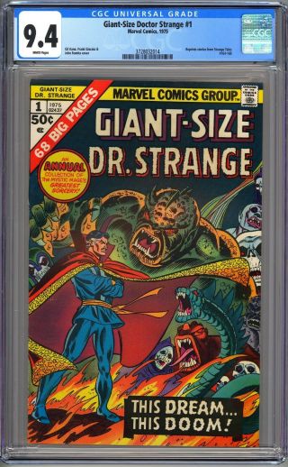 Giant Size Doctor Strange 1 - Cgc 9.  4 - Wp - Nm - Gil Kane John Romita 1975