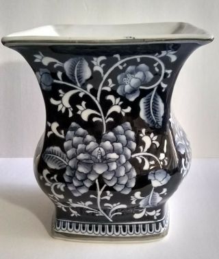 Vintage Bombay Company Cobalt Blue & White Porcelain Vase.