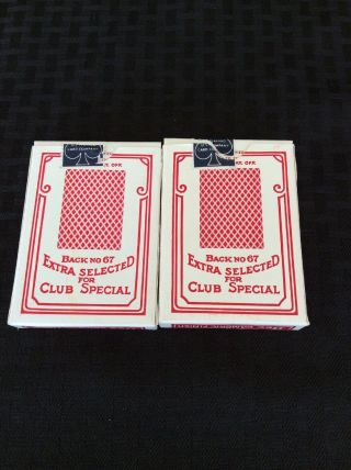 2 DECKS VINTAGE NO 92 BEE PLAYING CARDS CAMBRIC FINISH BACK NO 67 CLUB SPECIAL 2