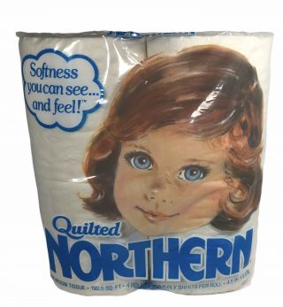 Vintage Northern Quilted Toilet Paper Bathroom Tissue White Nos Prop