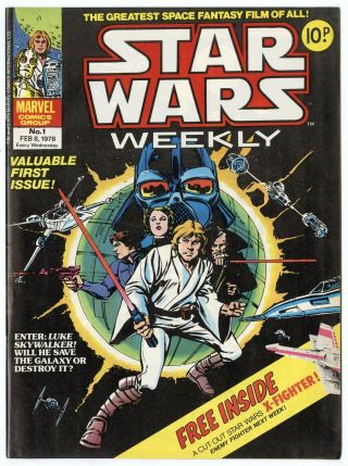 Star Wars Weekly 1 Vf/nm 9.  0 Ow/white Pages Marvel International 1978 E