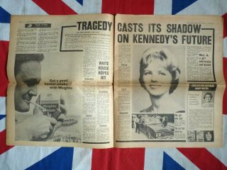 Vintage Newspaper July 1969 Apollo 11 Moon Landings Edward Kennedy