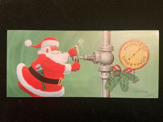 Christmas Year’s Advertising Card For Kretsinger Plumbing,  Vintage