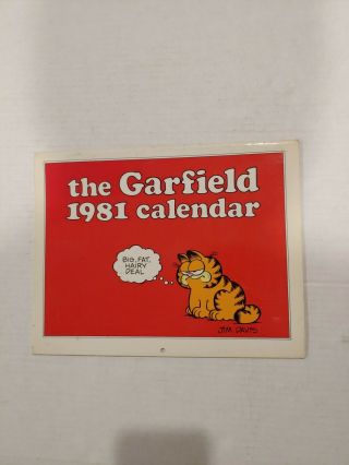 Vintage Garfield 1981 Calendar Jim Davis 1980 No Writing