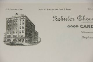 1929 Lamson Goodnow Schuler Chocolate Factory Winona MN Letter Ephemera P1005J 2