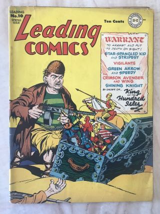Leading Comics 10 - Green Arrow - Dc - 1944 Golden Age 3.  0 Good/vg
