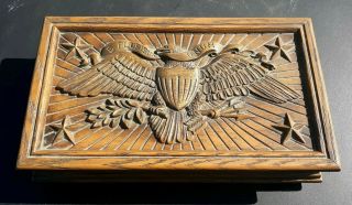 Vintage Avon E Pluribus Unum Patriotic Eagle Resin Jewelry Trinket Box 11 " X6.  5 "