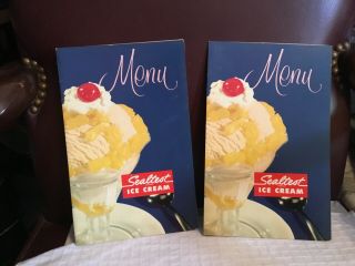 [rare] Vintage 1950,  S Sealtest Ice Cream Menu,  S - Great Cond - 10”x6 1/2”