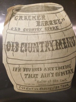 1969 Nostalgic Cracker Barrel Old Country Store Menu,  Manchester,  Tennessee