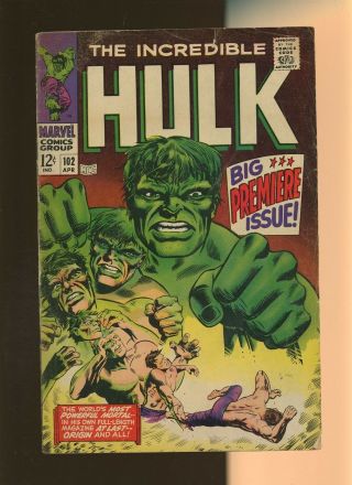 Incredible Hulk 102 Gd/vg 3.  0 1 Book 1st Issue Continues Tales To Astonish