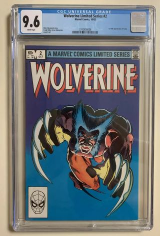Wolverine: Limited Series 2 | Marvel Comics | Cgc 9.  6 | Oct 1982 | White Pages