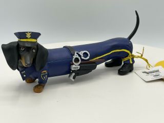 2009 Westland 16453 Hot Diggity " Cop Dog " Dachshund Police Figurine W/tags 6.  5 "