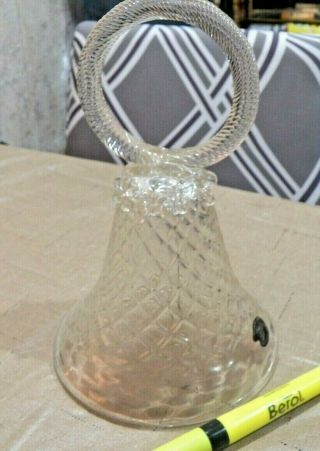 Riekes Chalet Hand Crafted Canada 24 Lead Large Crystal Glass Bell