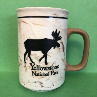 Yellowstone National Park Wildlife Moose Coffee Mug Soapstone Marble Look 16oz
