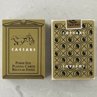Caesars Palace 2 Decks Of Playing Cards Las Vegas Casino Gold & Black