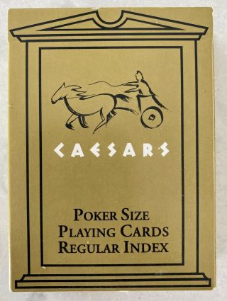 Caesars Palace 2 Decks Of Playing Cards Las Vegas Casino Gold & Black 3