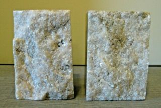 Polished And Rough Edge Stone/rock Bookends Very Heavy
