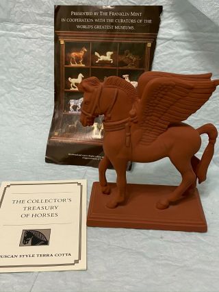 Franklin 1987 " Terra Cotta " Horse With.  Perfect Collectible.  Mb/tr